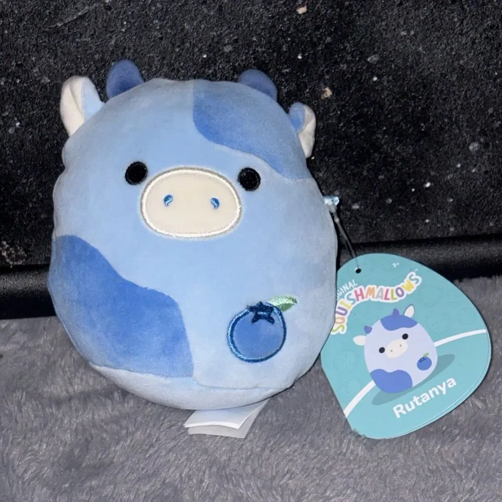 NEW Squishmallows 6” Inch Rutanya The Blueberry Cow Farm Squad Squishmallow